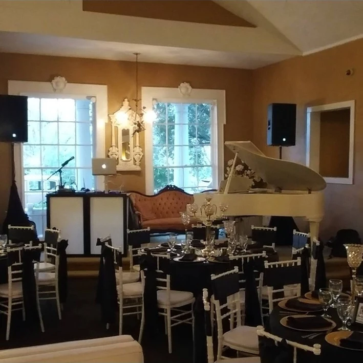 DJ station in an elegant wedding reception venue